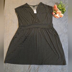 Black dress with white dots